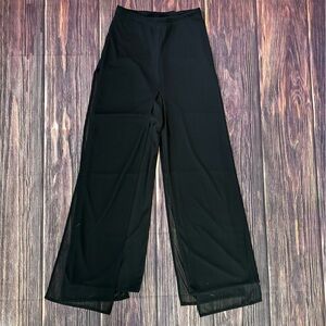 Vintage 90s Brand Next‎ Up Black Straight Leg Pants w/ Sheer Overlay